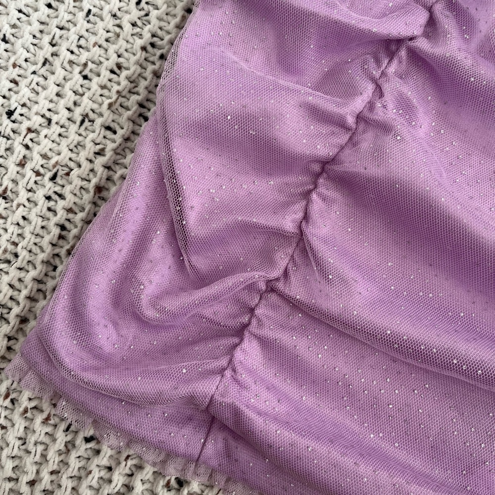 Purple Ruched Mini Dress - Picture 3 of 5